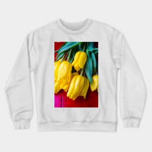 Yellow Tulips Still Life Crewneck Sweatshirt